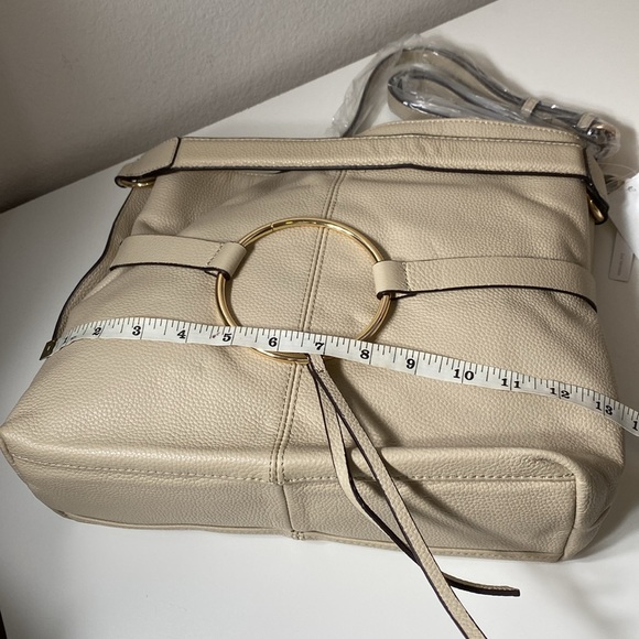 MELROSE AND MARKET pebbled leather hobo shoulder bag with crossbody strap white - Picture 6 of 15